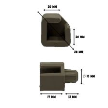 Insertable tenon etc. Dimensions