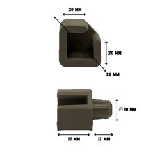 Tenon encastrable ETC dimensions