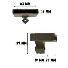 Embout simple sur tenons ETC 659 pour lattes 63 x 8 mm dimensions