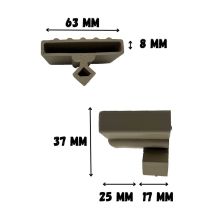 Single tip on tenons etc 659 / t for slats 63 x 8 mm Dimensions