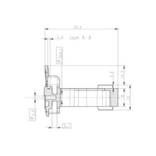 Latte holder on tenons 38 x 8 mm