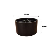 Round plastic foot to screw for sofa or bench