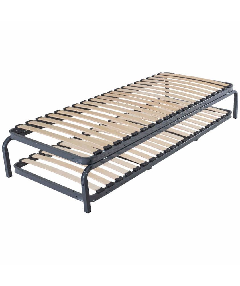 Metallic trundle bed