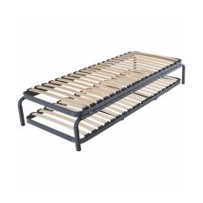 Lit gigogne en métal avec matelas