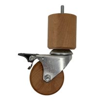 Bed foot with roulette and brake