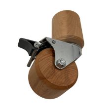 Wooden bed with brake