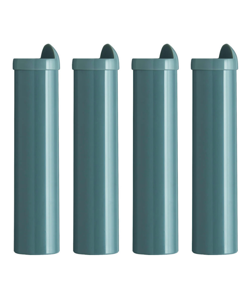 Blue plastic bed feet