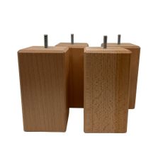 Pieds de lit carré en bois - Largeur 90 mm