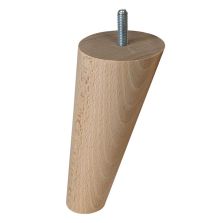 Wooden bed feet leaning